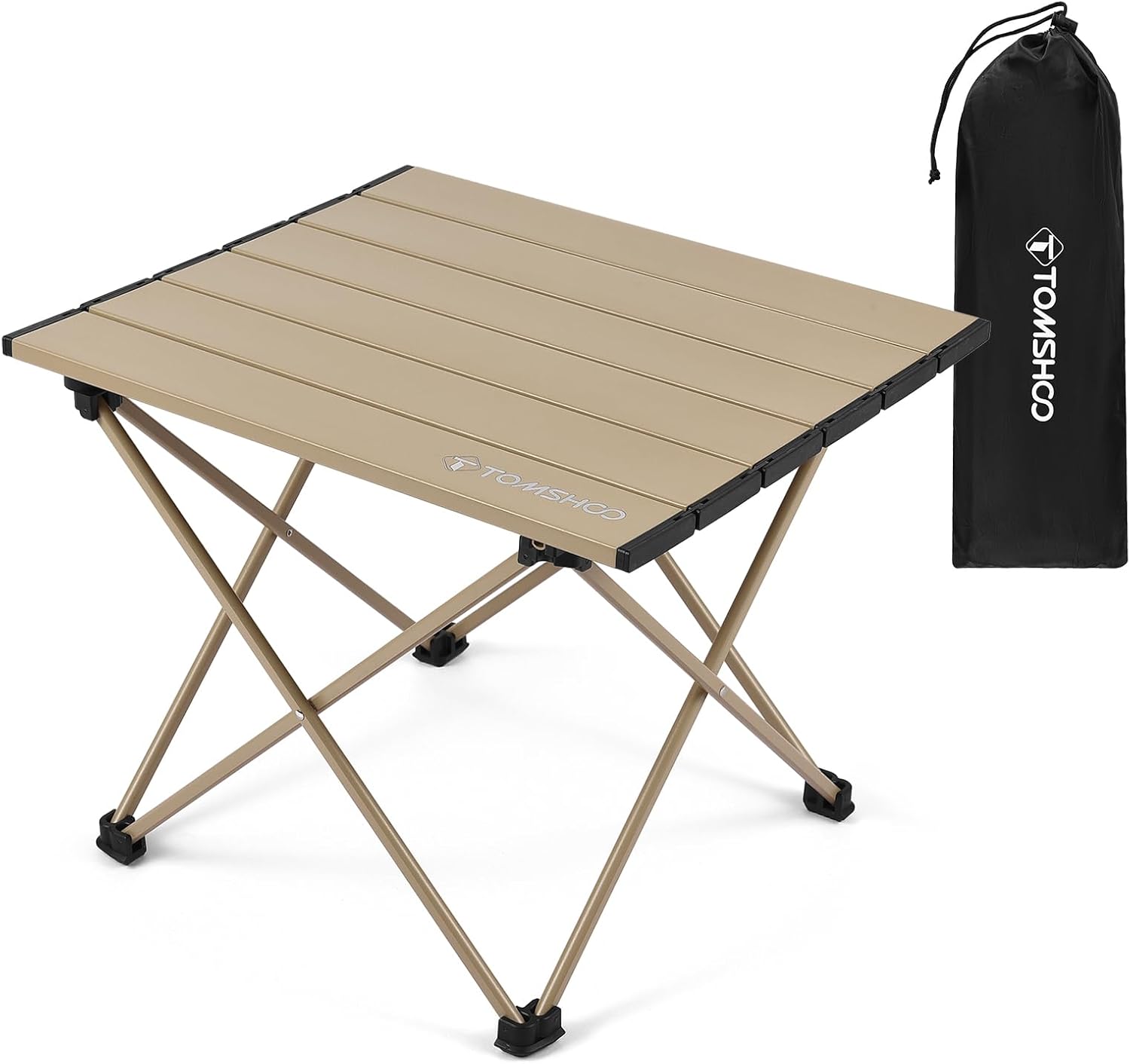 TOMSHOO Camping Table Folding Portable Beach Table with Carry Bag Aluminum
