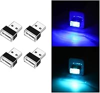 Vista 11 de Ziciner 4 PCS Lámpara de Atmósfera Interior de Coche LED USB, Mini Luz Nocturna LED Portátil, Kit de Iluminación Ambiental de Maletero con Interfaz