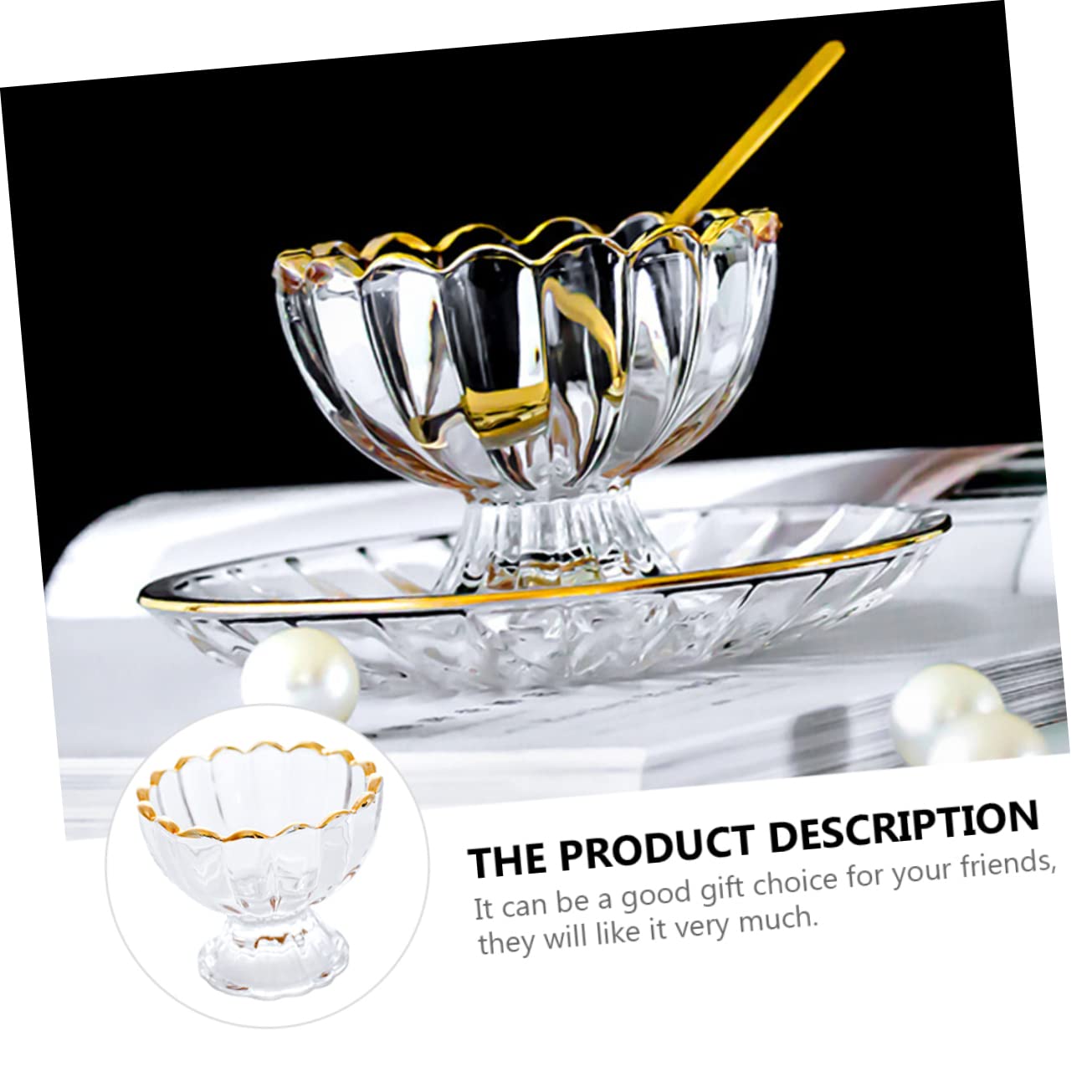 TOPBATHY 4 Pz coppa gelato tazza di mousse piatti da dessert bicchiere tazze da dessert budino tazza di coppa da dessert in delicato Vassoio di frutta aperitivo ciotola di