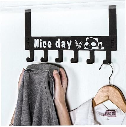 DOCAT Over The Door 6 Hook Rack Decorative Organizer Hooks for Clothes Coat Hat Belt Towels Stylish Over Door Hanger for Home or Office Use
