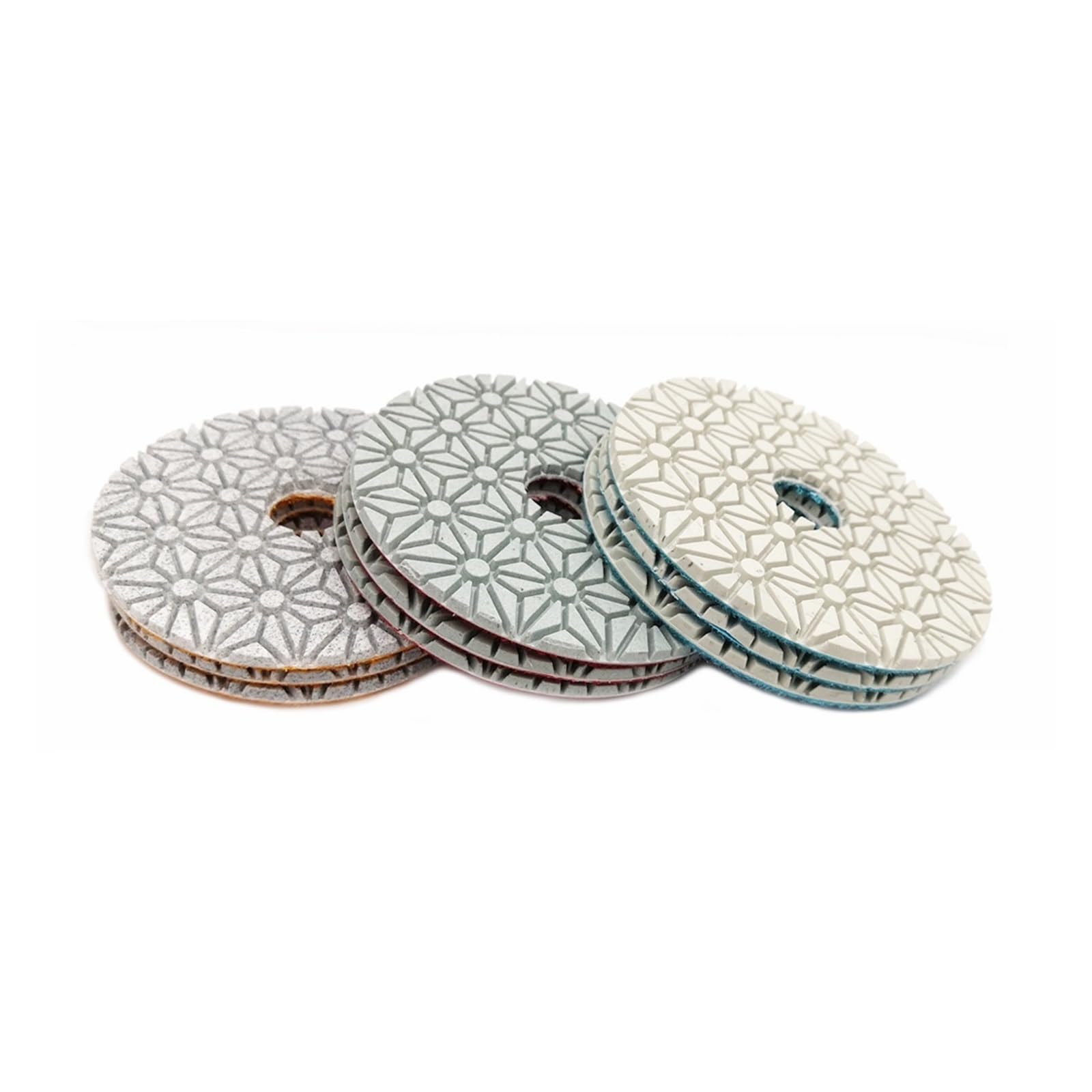 Disco de lijado de unión de resina de diamante de 3 pasos de diámetro 100mm/4 ", almohadilla de pulido Flexible húmeda o seca, pulidor de piedra suave de mármol(2 sets)