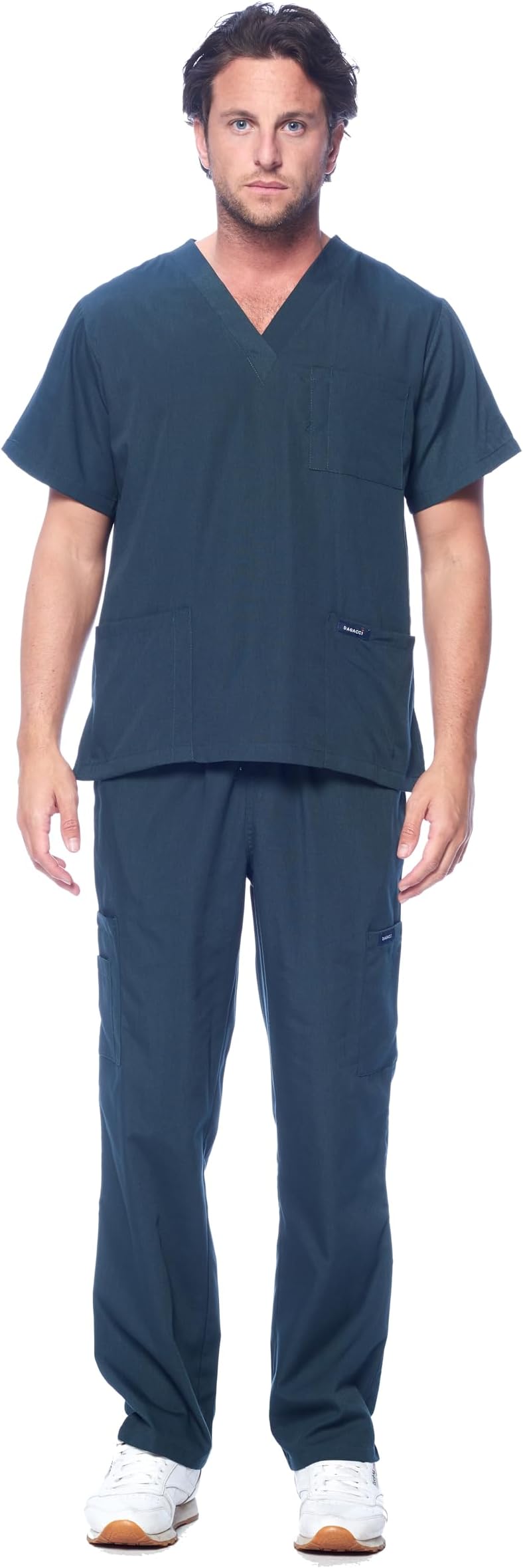 Dagacci Scrubs Medical Uniform Women and Man Scrubs Set Medical Scrubs Top and Pants