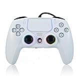 Wired Controller for PlayStation 5, PS-5, PC, PS4, USB Gamepad Joystick for Windows 7/8/10, Laptop, Steam - Dual Vibration, Turbo Function, Hall Effect Trigger, 6 Axis Gyro Sensor, 3.5mm Audio Jack