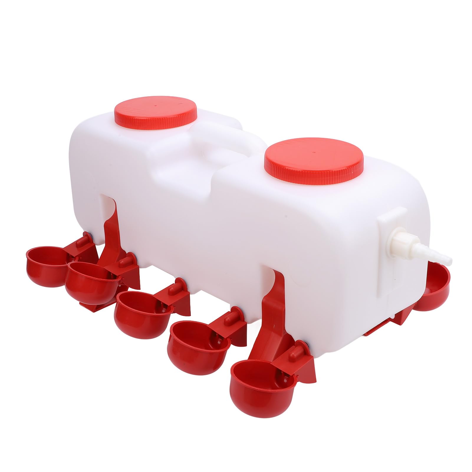 Bebedero automático de pollo con 10 tazas y extensión de manguera, alimentador de plástico para pollos, patitos, palomas