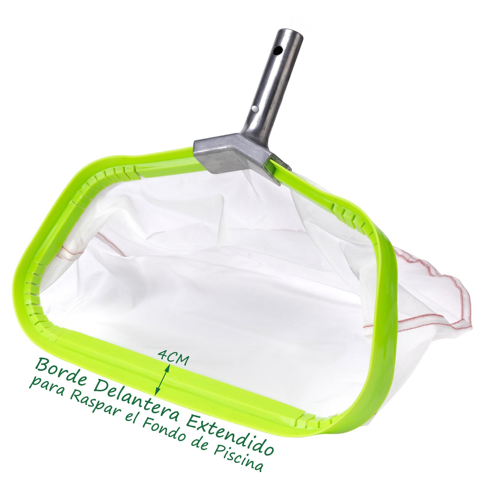 Malla Ultra Fina Red para Piscina, Carga Pesado RecogeHojas de Piscina con Marco de Aluminio, Cesta de Nailon Resistente al Desgarro para Recoger Lodo, Pool Rake Skimmer Net