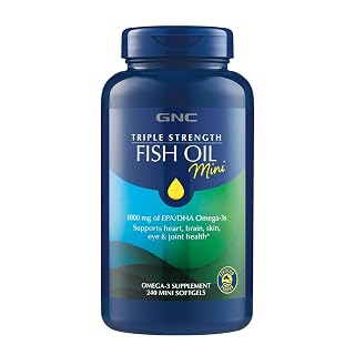 GNC Triple Strength Fish Oil Mini, 1000mg EPA & DHA, 240 Mini Softgels