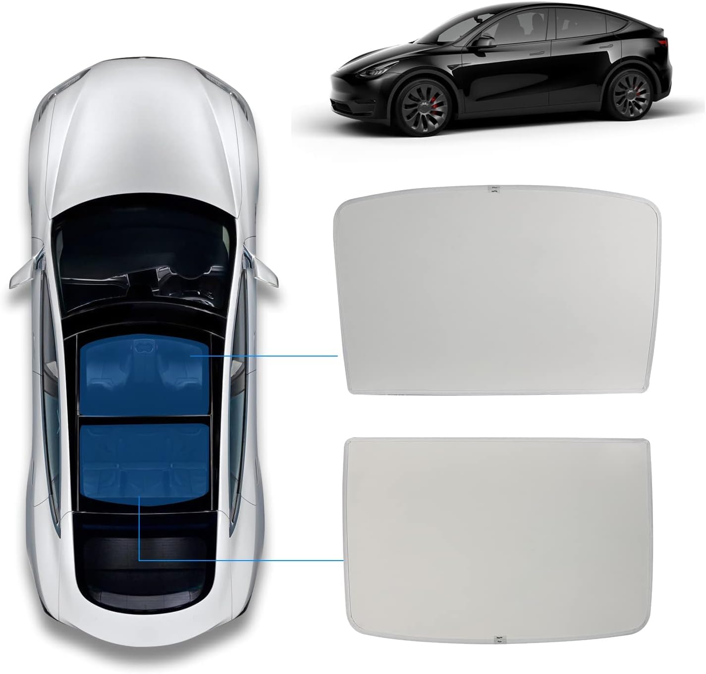 topfit Parasol para Tesla Model Y Aislamiento de Ventana de Techo protección contra Rayos UV Parasol para Tesla Model Y