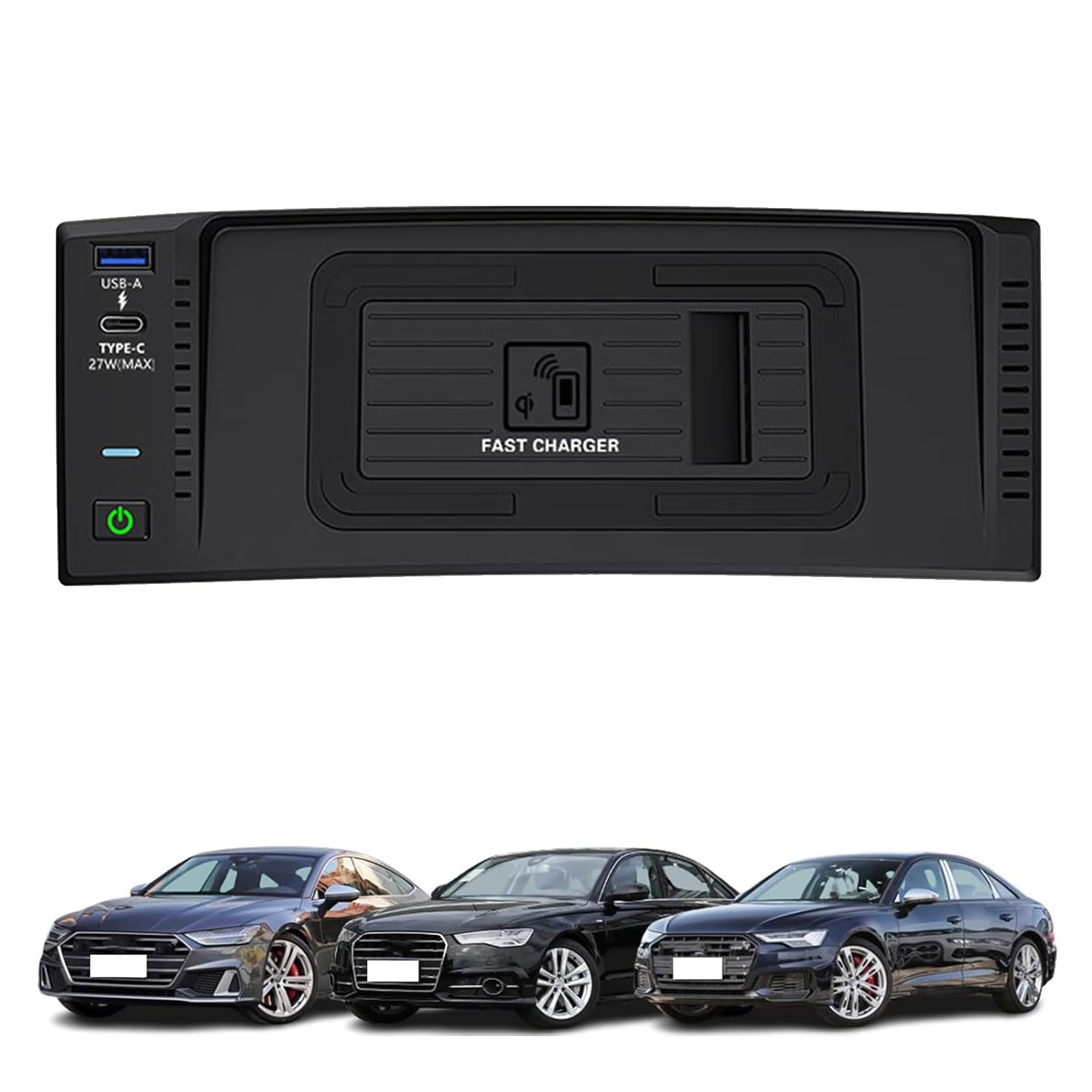 Bezprzewodowa ładowarka Samochodowa Telefonu do Audi S6/S7 (2013-2018) A6/A6L/RS6 (2012-2018) A7 (2009-2018) RS7, Konsola środkowa Akcesoria Podkładka ładująca, Szybka ładowarka do i-Phone Sam-sung