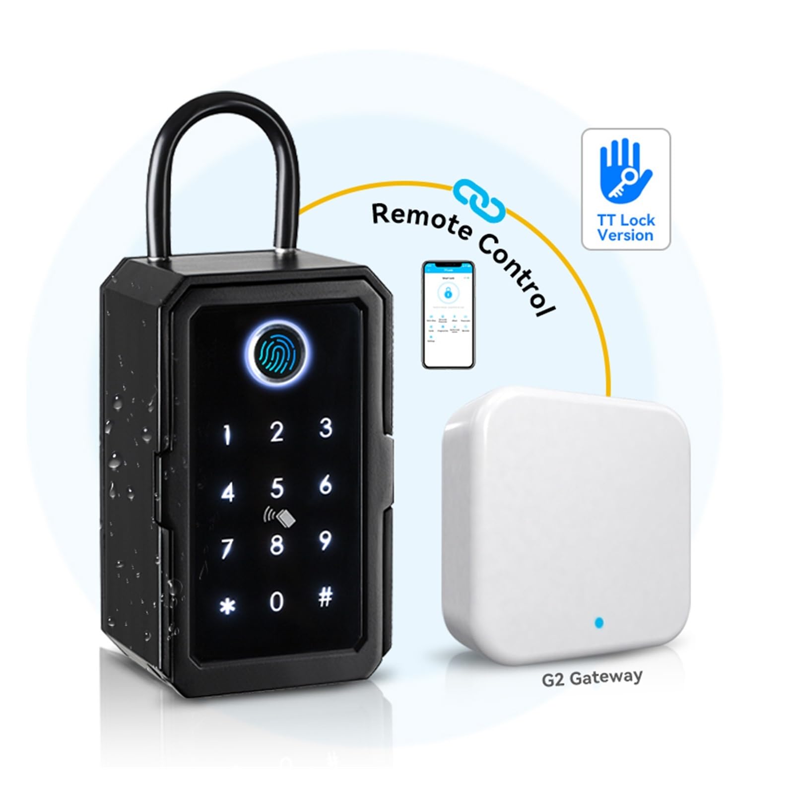 Tresor TTLOCK/Tuya t Smart Key Lock Box Safes IP65 Waterproof Password Phone Control Wall Mount Keys Safe Sto(TTlock with)