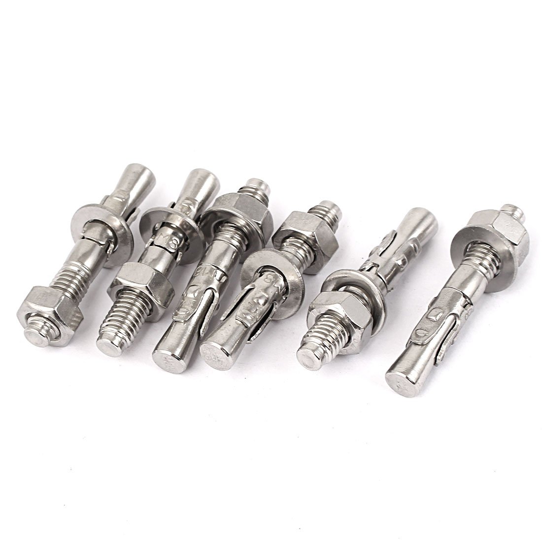 Aexit M8 Thread Anchors 304 Stainless Steel Car Repair Gecko Expansion Bolt Screw 50mm Expansion Anchors Long 6pcs