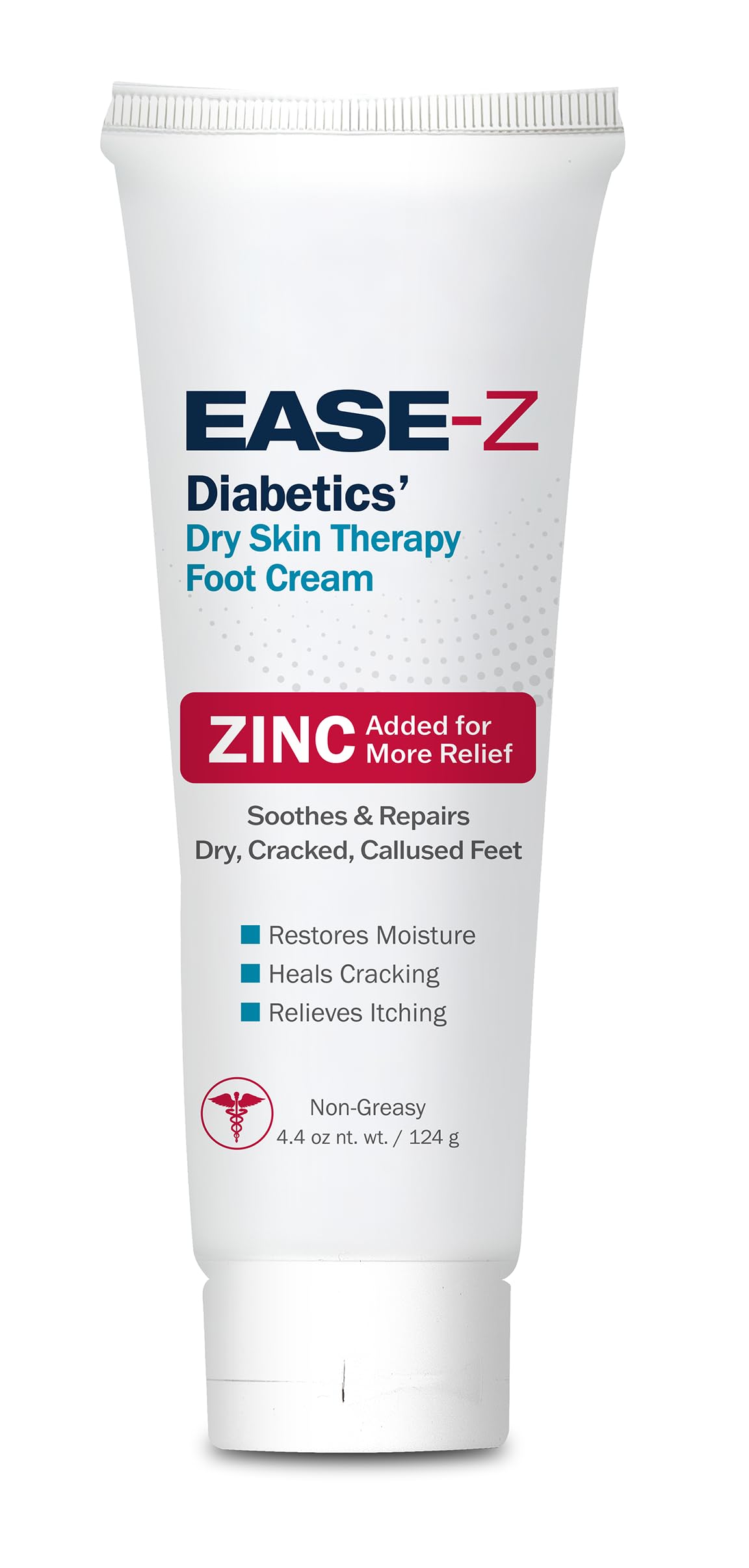 Ease-Z Diabetic Foot Cream for Dry, Itchy, Cracked Feet. ZINC and Shea butter repairs calluses skin, Soothes Pain and Burn. Long Lasting. 125g