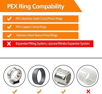 6 Pack 3/4 1/2 Brass PEX Elbow Fittings