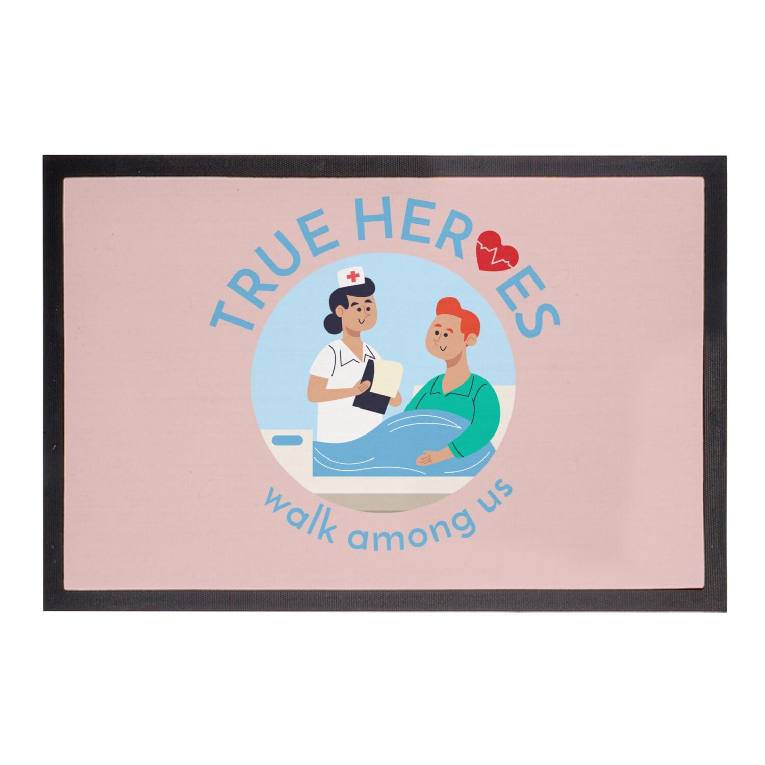 Tapis paillasson rose True Heroes antidérapant et absorbant 60x40
