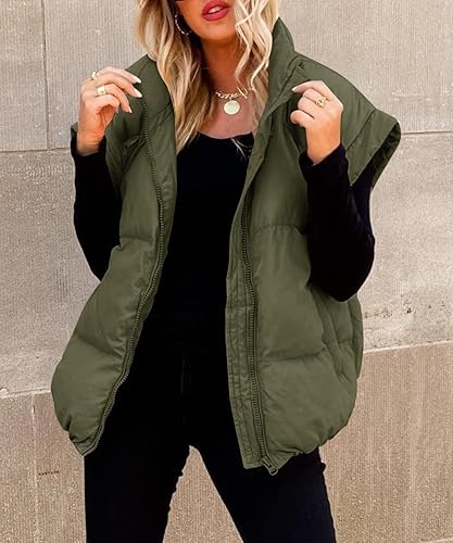 Miniatura 3 de Niceyi Women's Quilted Puff Vest Short Sleeve Zipper Waistcoat Outerwear Padded Jacket Winter Coat with Pockets