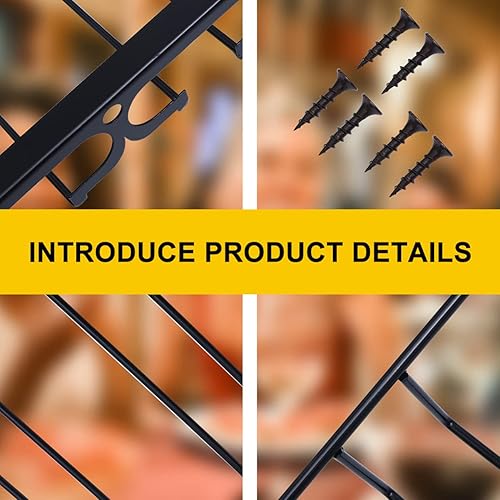 Miniatura 5 de Ipetboom Estantes flotantes de pared, estante para copas de vino, 1 soporte de vidrio colgante de metal, soporte para copas de vino debajo del