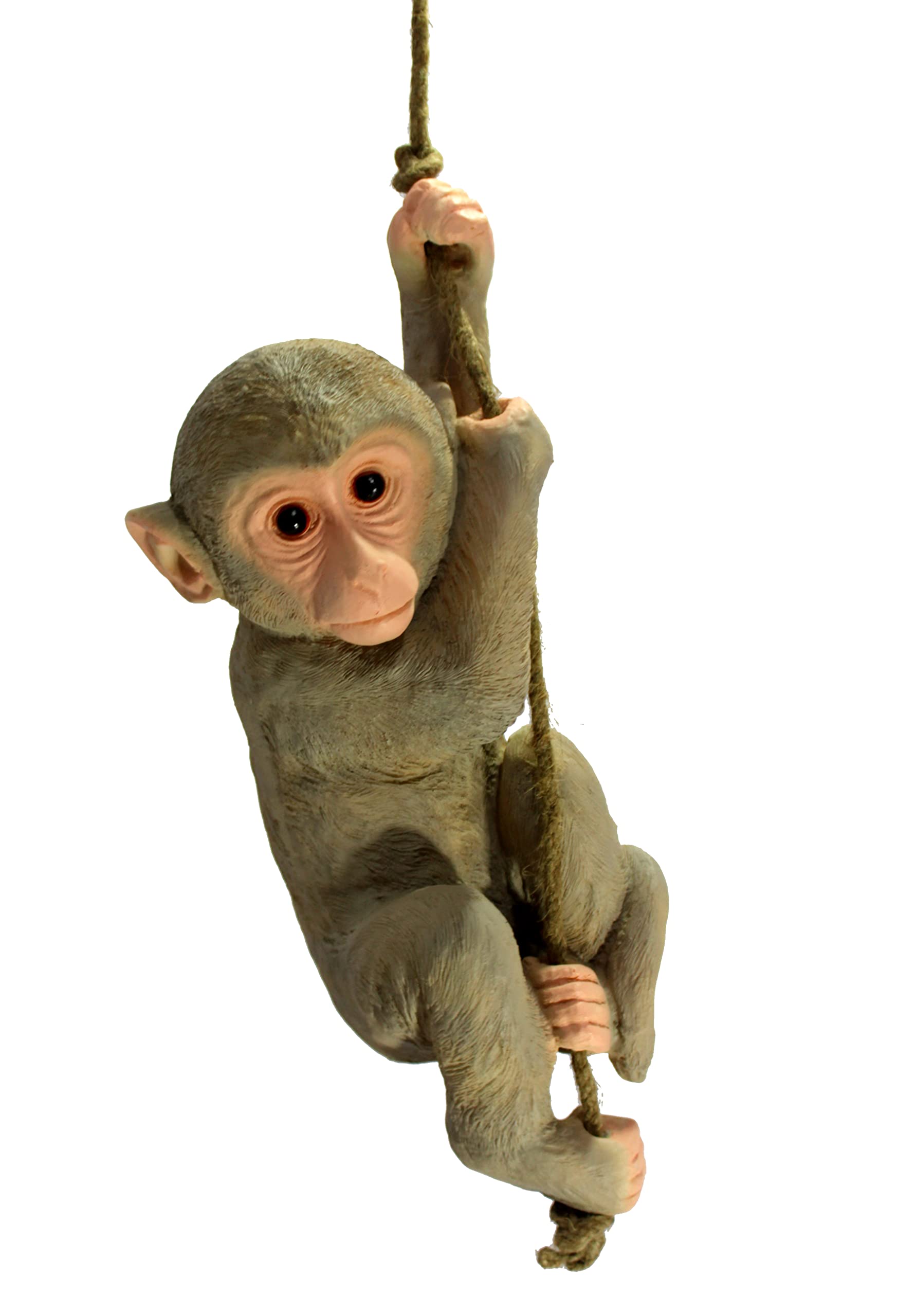 eSplanade Resin Hanging Monkey with Rope Showpiece for Home Decor - 15" Inches - Brown