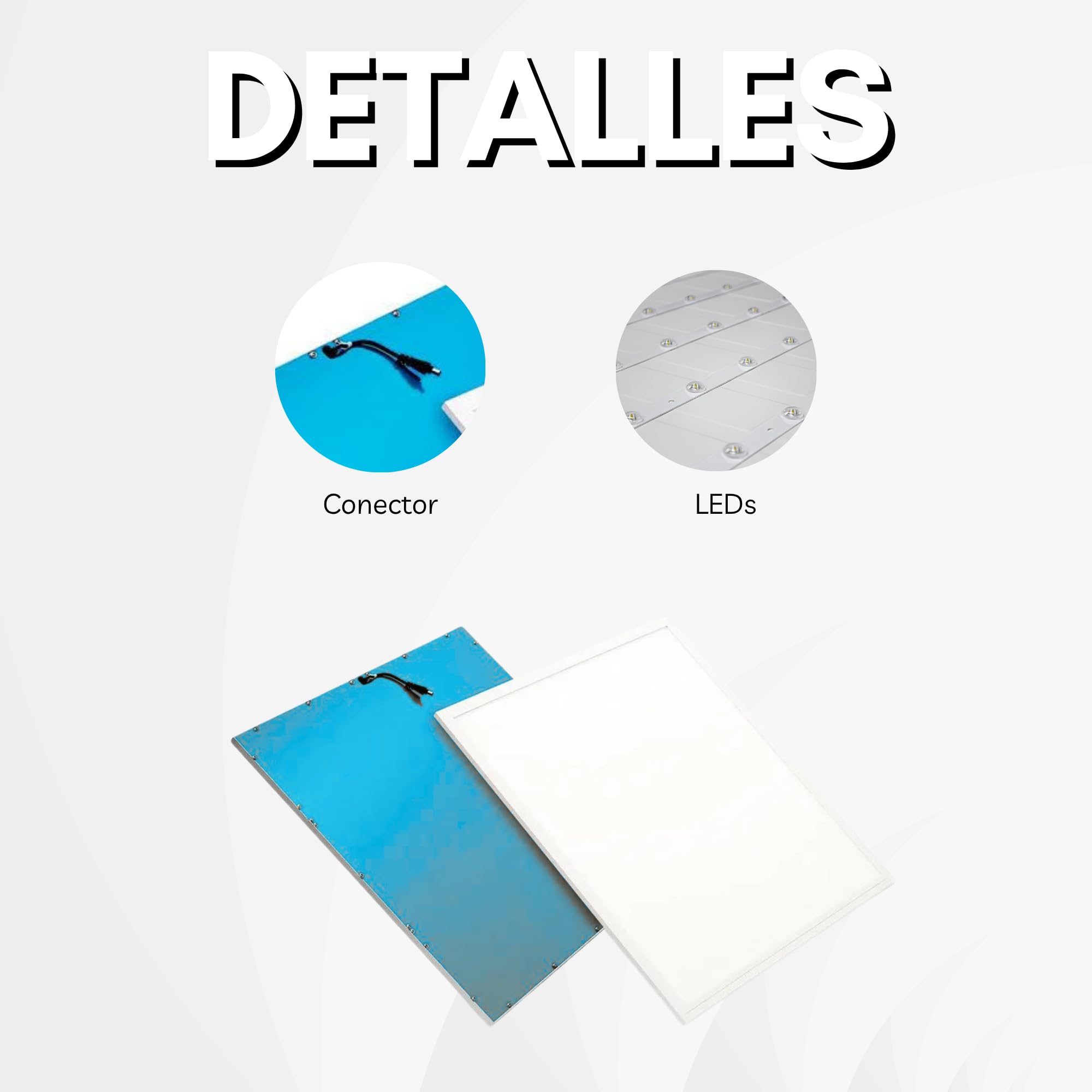 Panel LED 60x60, 40W, 595x595x9mm, Blanco, Interior, SMD, 2880 Lúmenes. Para techo técnico de placas de 60x60cm. Posado sobre perfilería. Garantía europea 3 años (1ud)