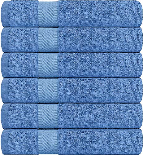 Image of Utopia Towels Cotton Towels, Electric Blue, 24 x 48 Inches Towels for Pool, Spa, and Gym Lightweight and Highly Absorbent Quick Drying Towels, (Pack of 6)