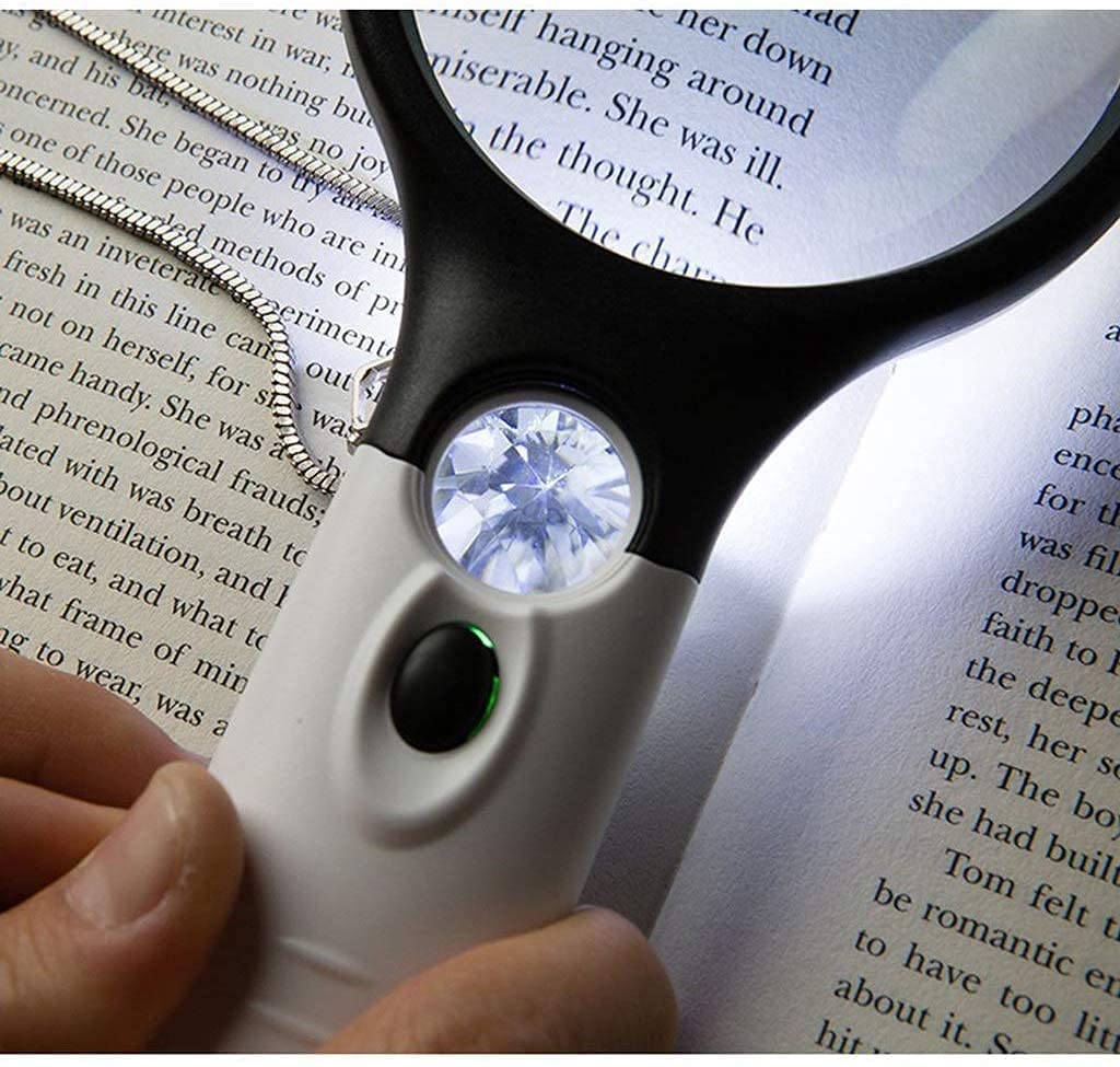 Lente D'Ingrandimento Portatile Con Collana | 2x E 48 LED 3 Luci | Ideale Per Anziani E Lavori Di Precisione