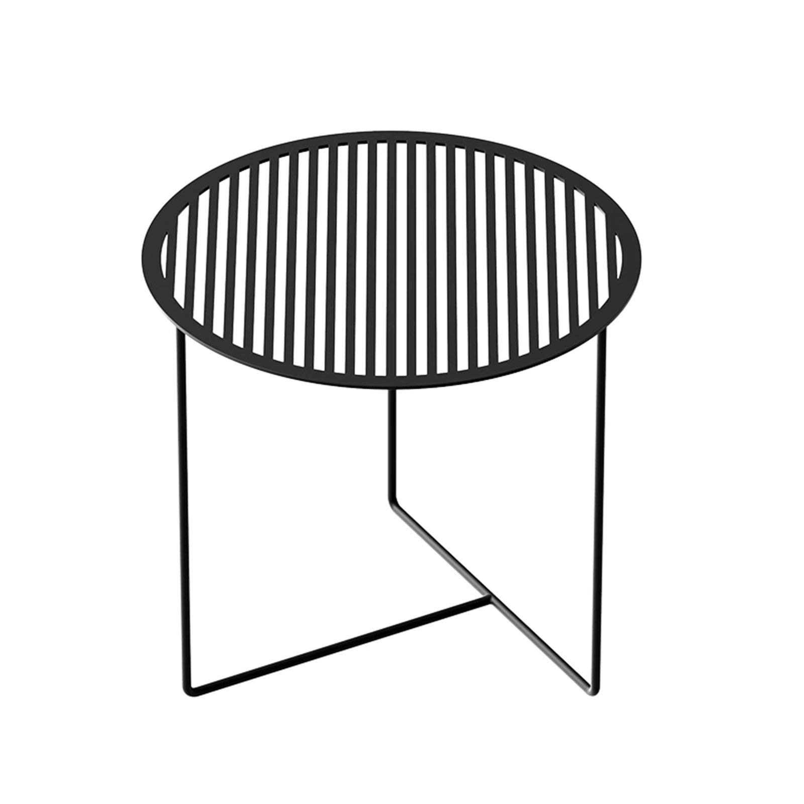 Table ronde en fer SENSEN table d appoint noire et blanche style epure et durable