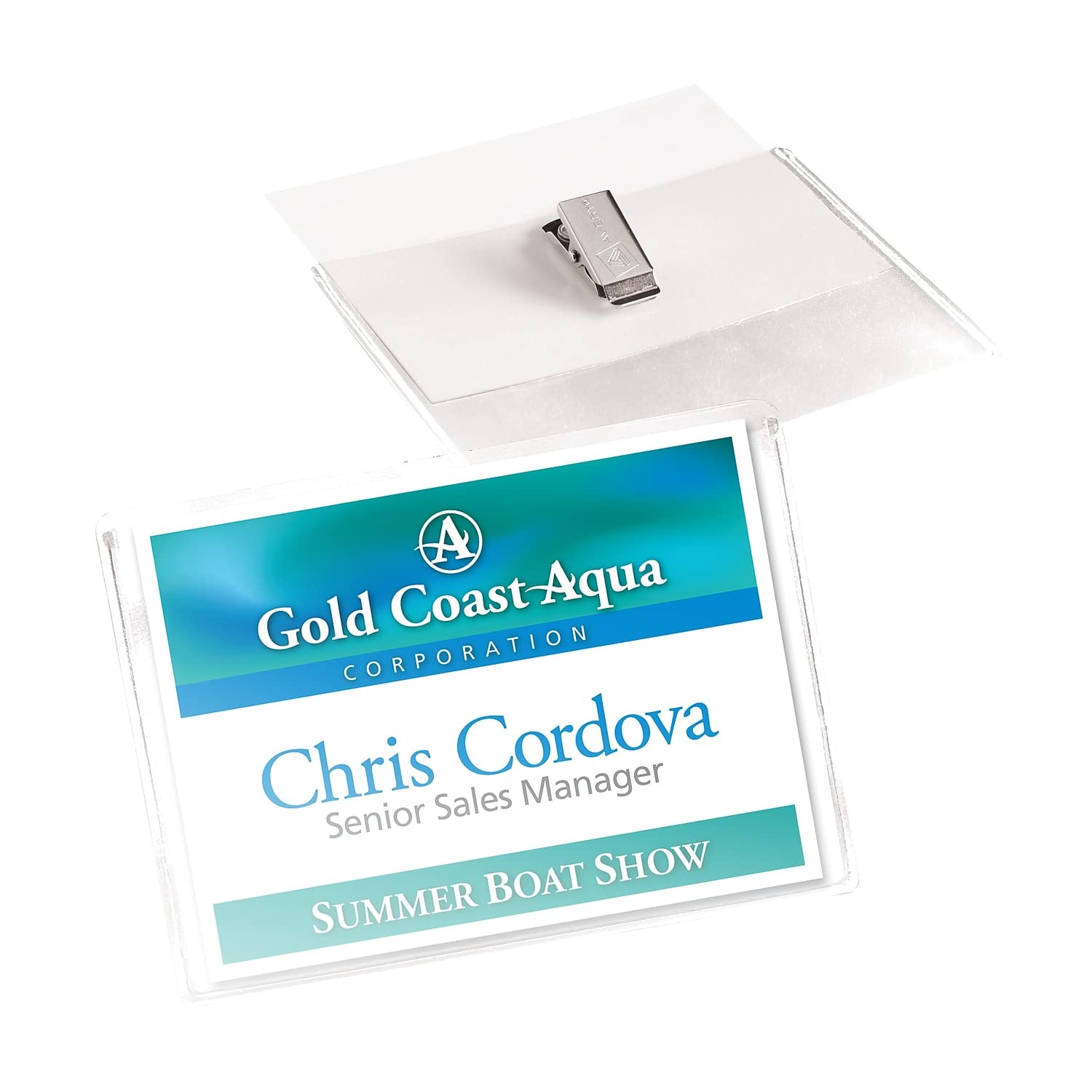 Avery 2923 Badge Holder W/Clip,Landscape,4-Inch X3-Inch, Badge,100/Bx,Cl