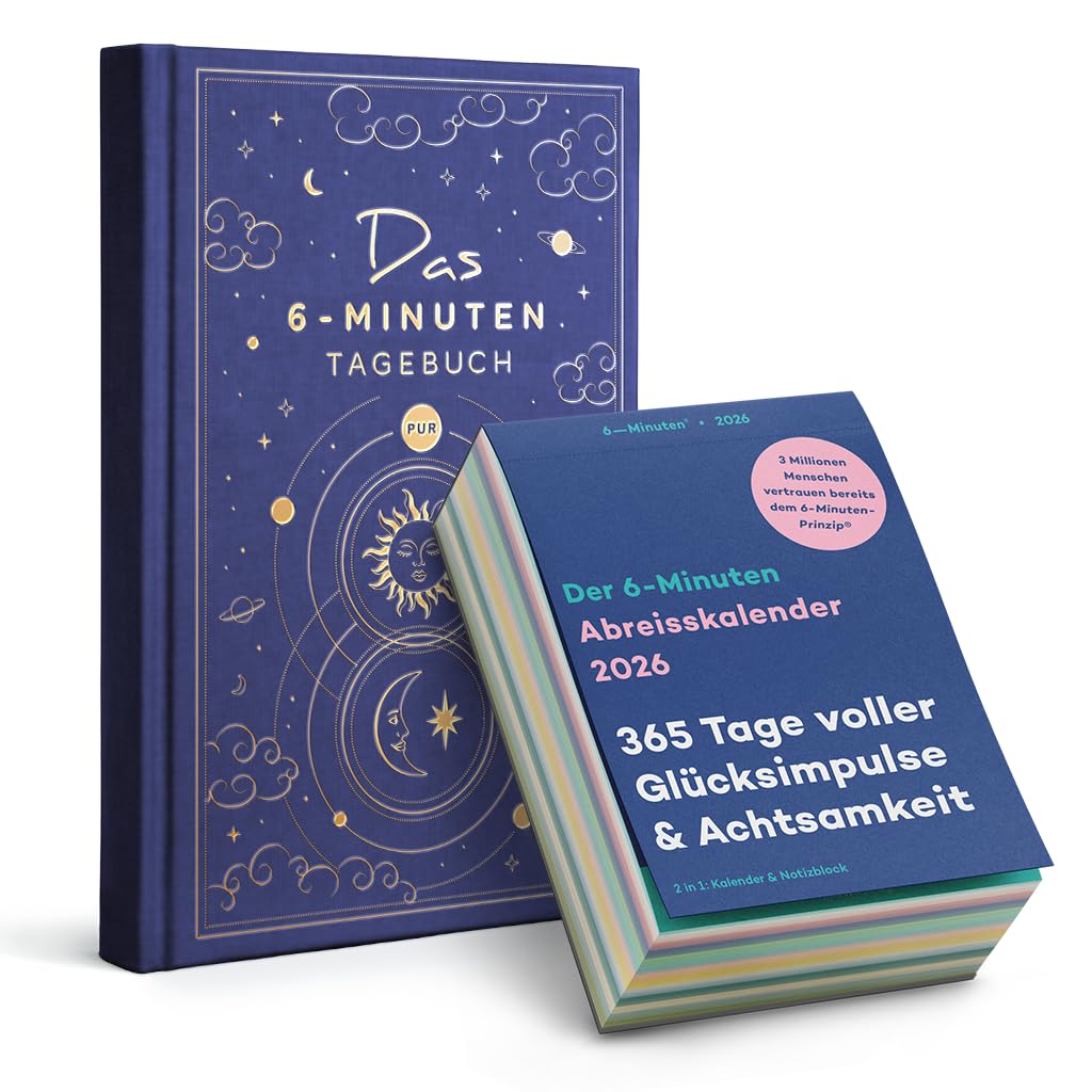 6-Minuten Tagebuch für Erwachsene & Abreißkalender 2026 Set