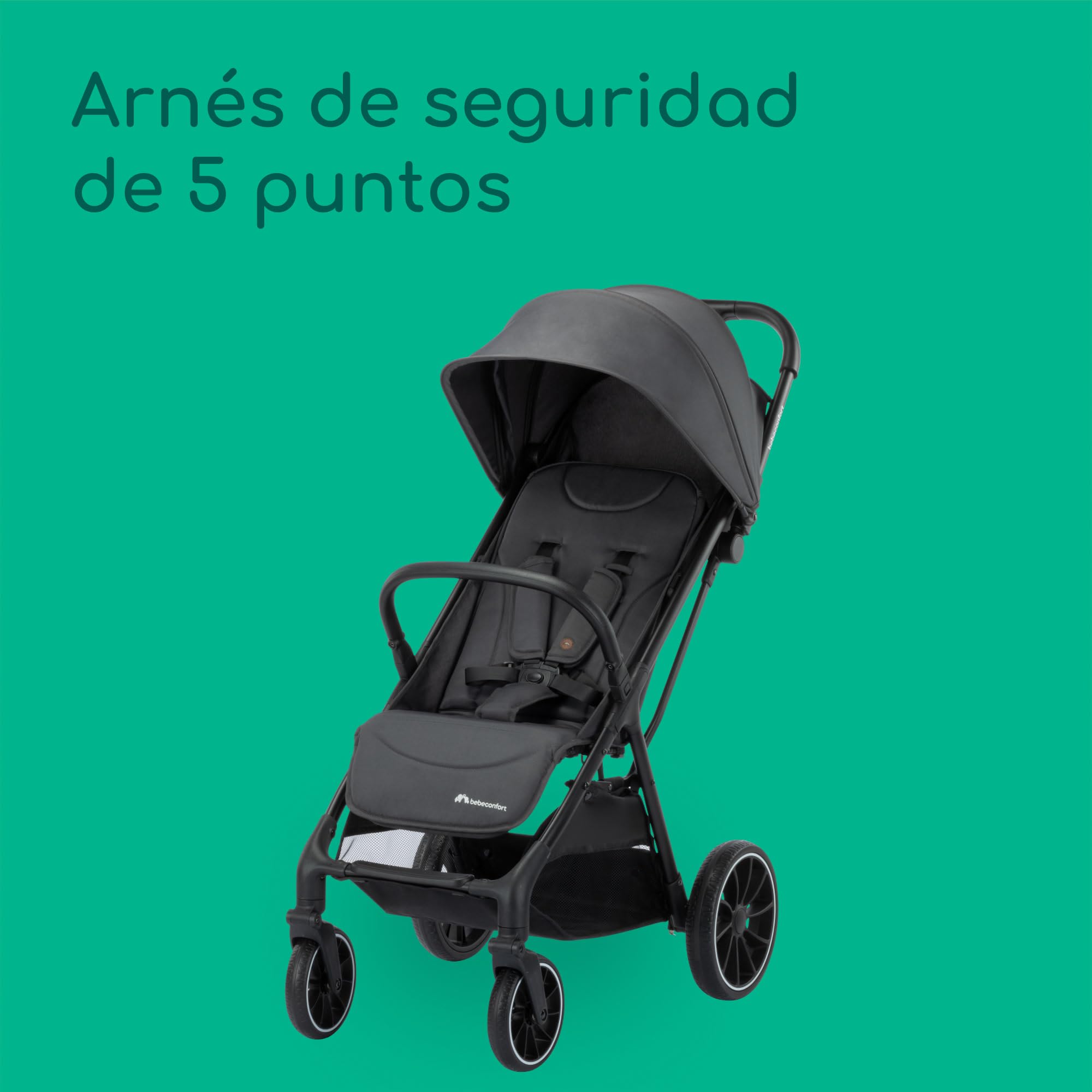 Bebeconfort Artic, Cochecito Bebe Reclinable, 0-22 kg, Mineral Graphite | Silla de Paseo Cómoda y Compacta, 0-4 Años, Ruedas Todoterreno, Plegado con Una Mano, Amplia Cesta de 5 kg
