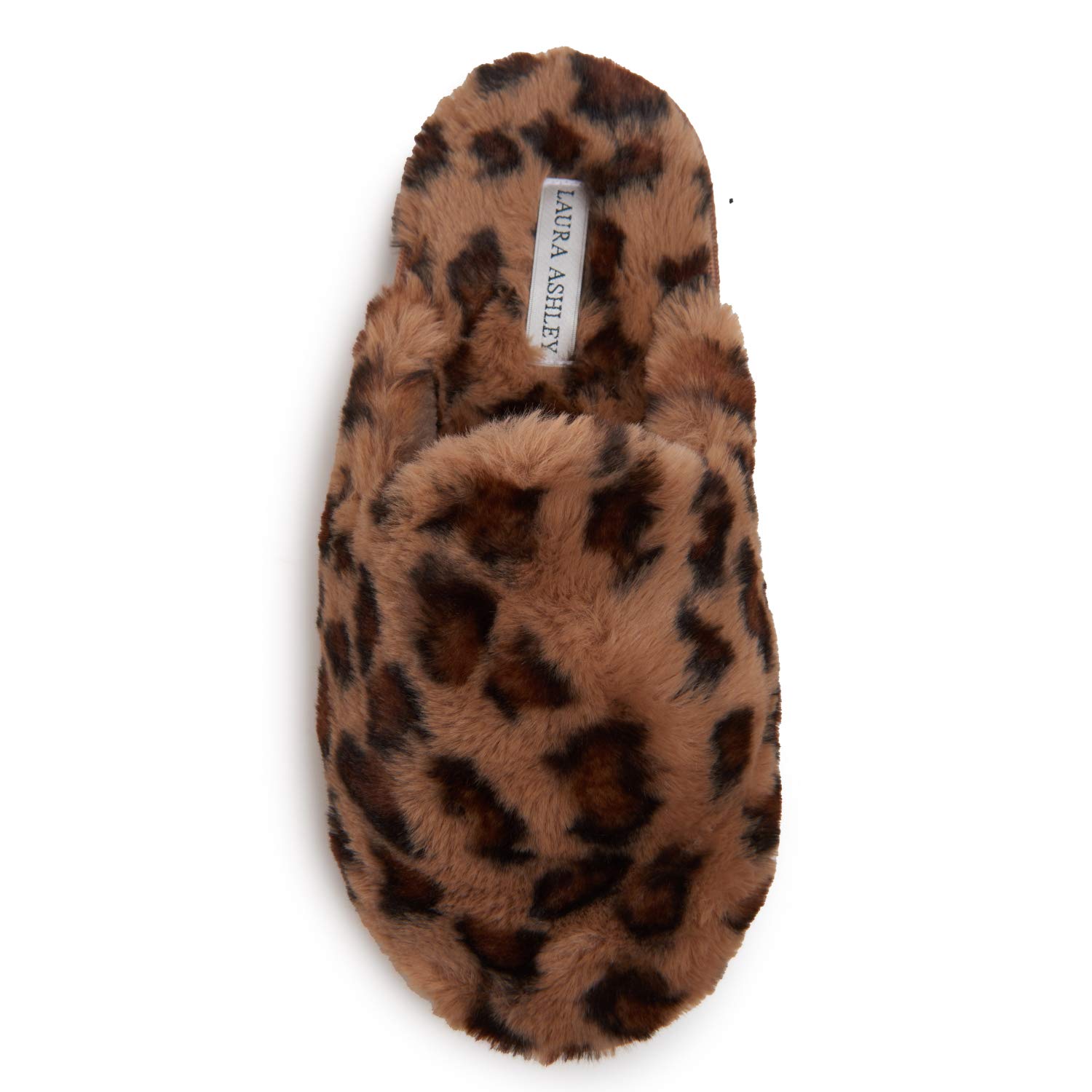 Laura Ashley Ladies All Over Plush W Memory Foam Slippers