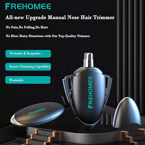 Miniatura 9 de Recortadora manual de pelo de nariz para hombre y mujer, no requiere batería, recortadora para nariz, oreja, bigote y bigotes, impermeable, acero