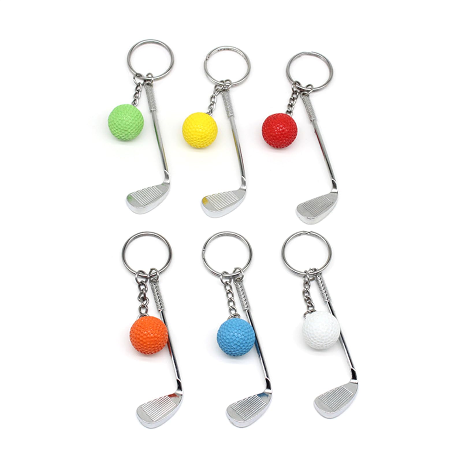 Ljmyy 6Pcs Golf Keyring Keychain with Golf Club Ball, Car Holder Backpack Purse Charm Pendants for Golfer