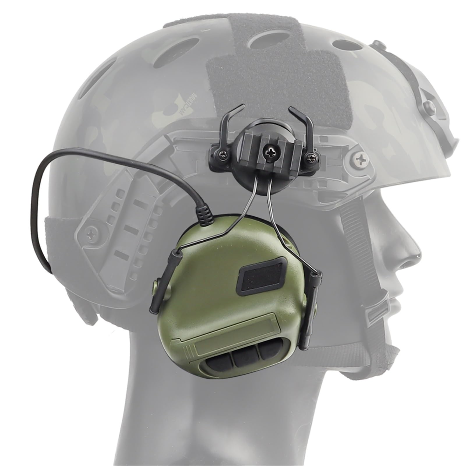 Cuffie da Tiro Tattiche con Modalità Casco e Adattatore per Guida ARC, Riduzione Del Rumore e Protezione per le Orecchie con Rilevamento Del Suono per Sport Airsoft