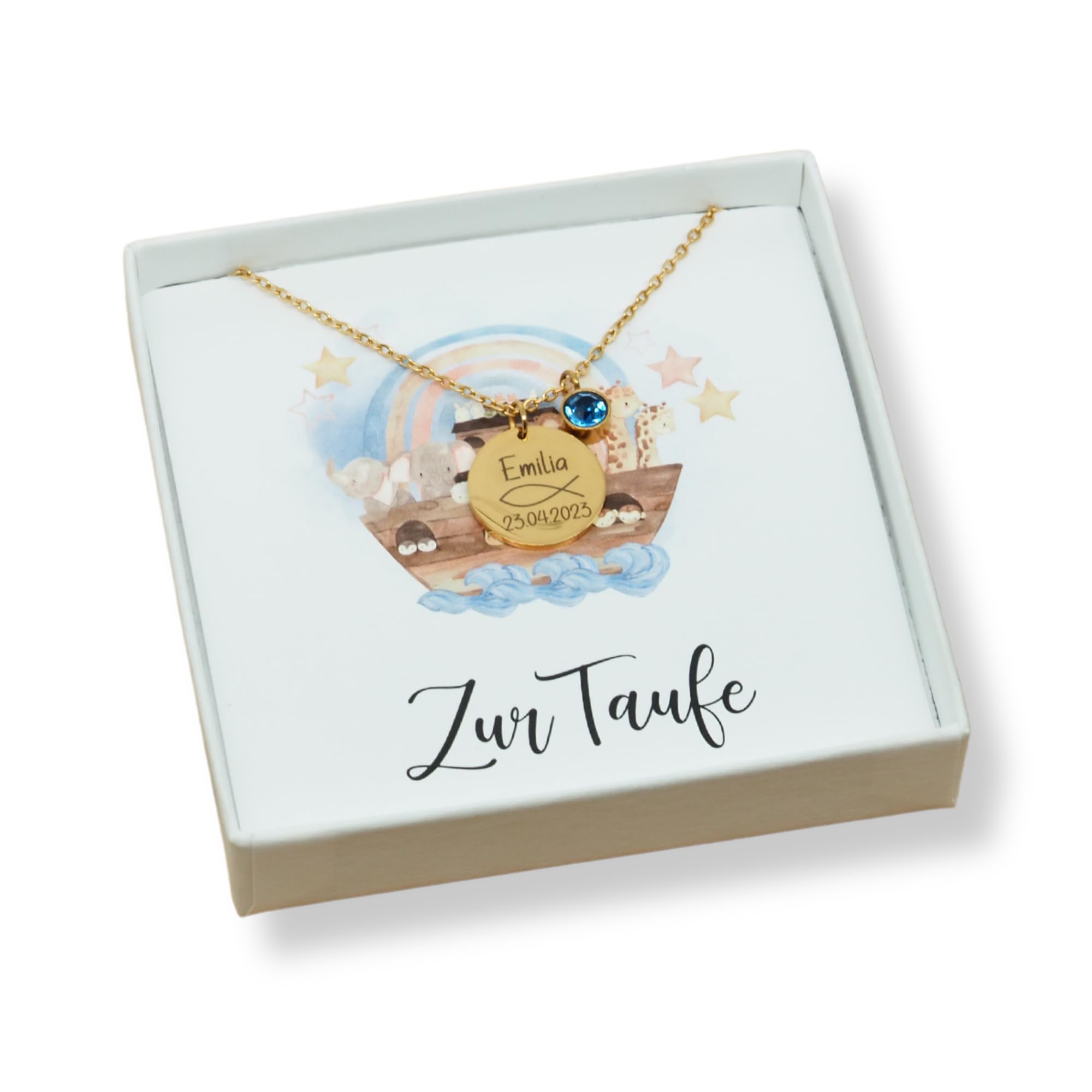 Generisch Personalisierte Taufkette Mädchen Junge Geschenk zur Taufe Patenkind Kommunion