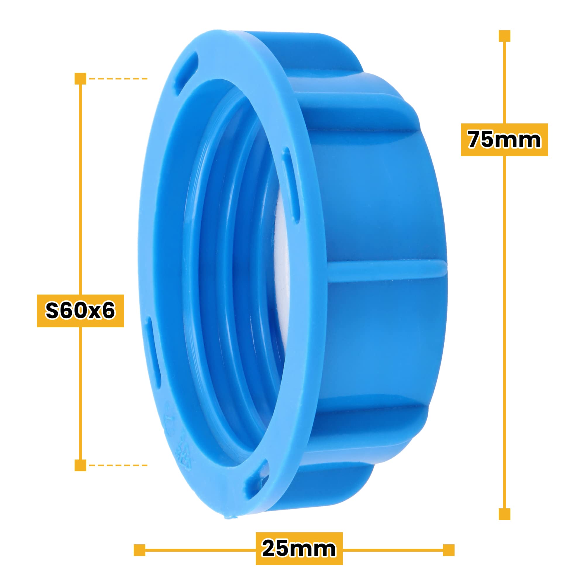 IBC S60 x 6 connettore filettato per serbatoio Mdpe raccordi per tubi dell'acqua uscita diritta 25 mm