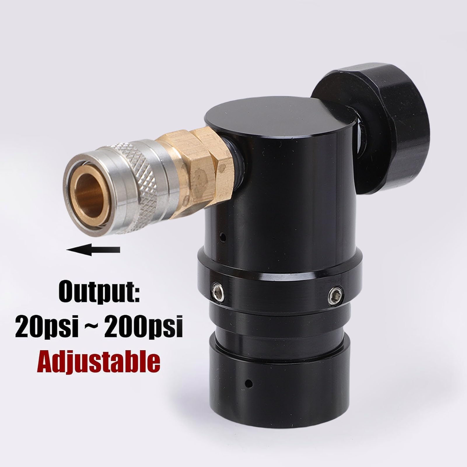 TOPINCN Mini Regulador de CO2, Regulador de Presión Refrescante de Baja Presión con Hilo G1/2-14, Ajustable de 20 PSI a 200psi