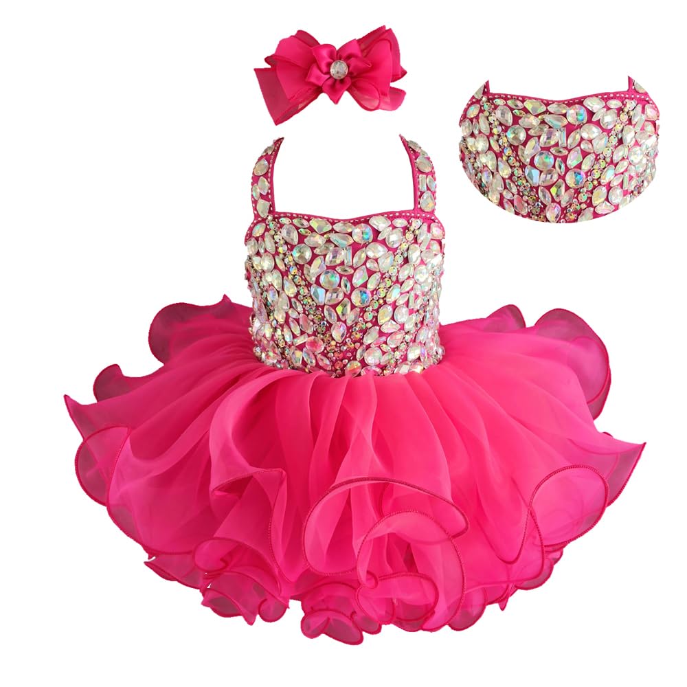 Jenniferwu G128H Infant Toddler Baby Newborn Little Girl's Pageant Party Birthday Dress Hotpink Size 4T