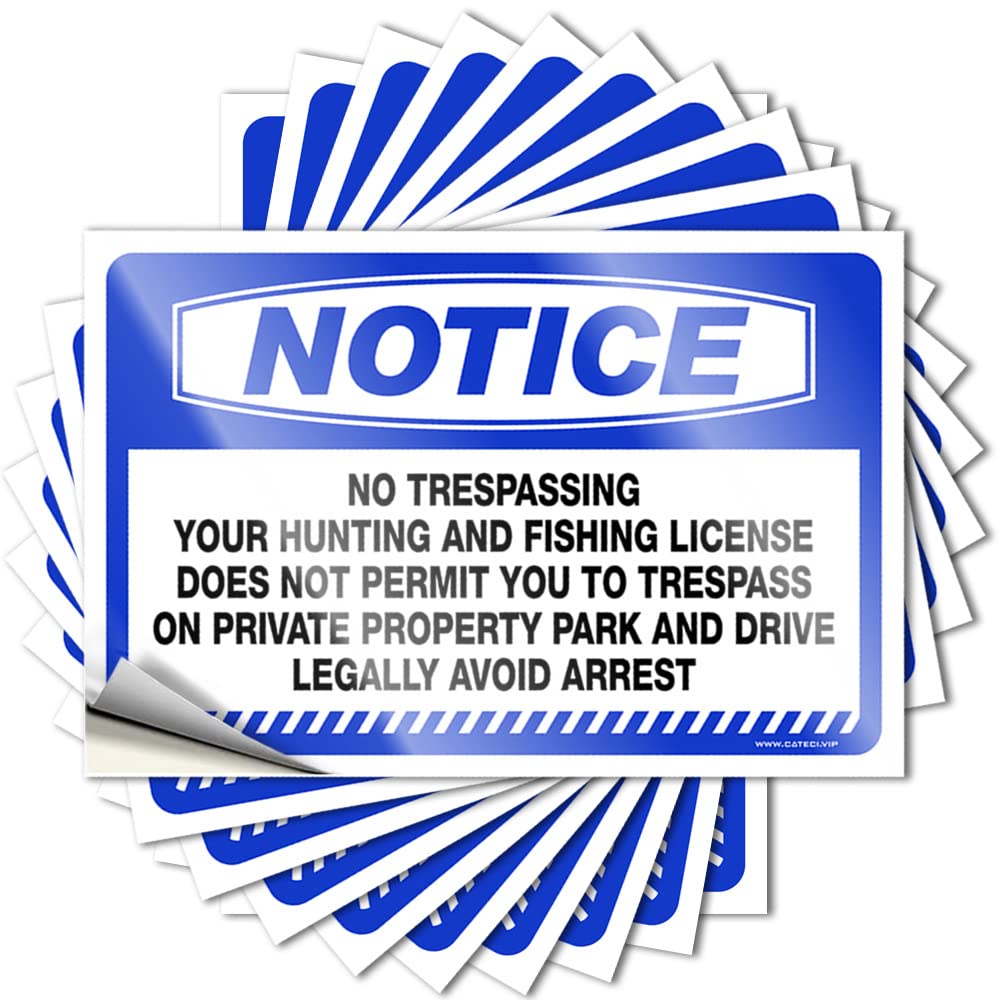 Blank Bumper Sticker Day Bulk Home Decor for Man Strong Adhesive/Notice No Trespassing Your Hunting Wall Peel and Stick(8X12CM-5Pcs)