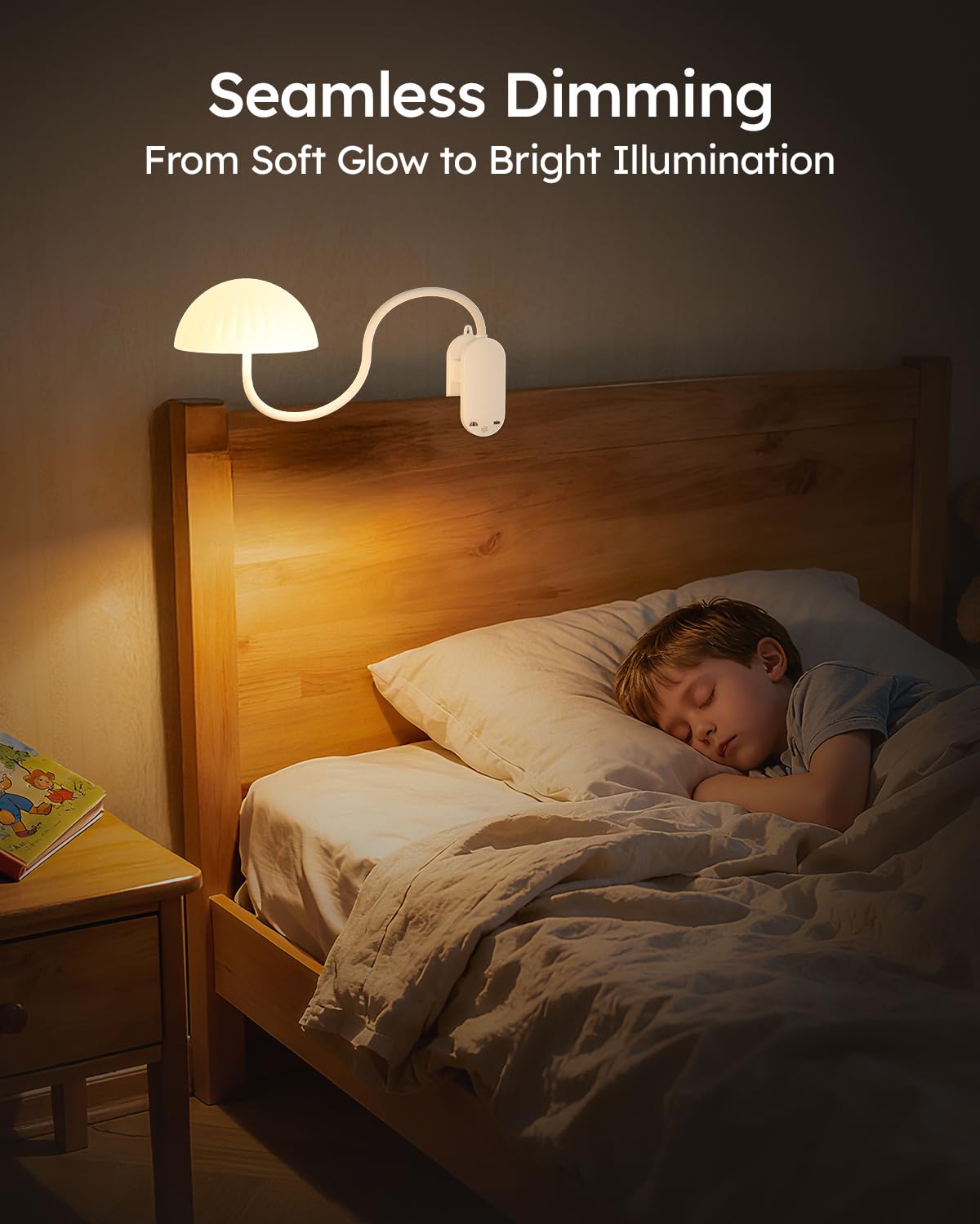 Lampe à Pince Rechargeable, Lampe de Table Sans Fil avec Commande Tactile, Lumière d'Ambiance RVB et Lampe de Lecture Dimmable de 3000K à 6000K pour Table, Lit et Tête de Lit