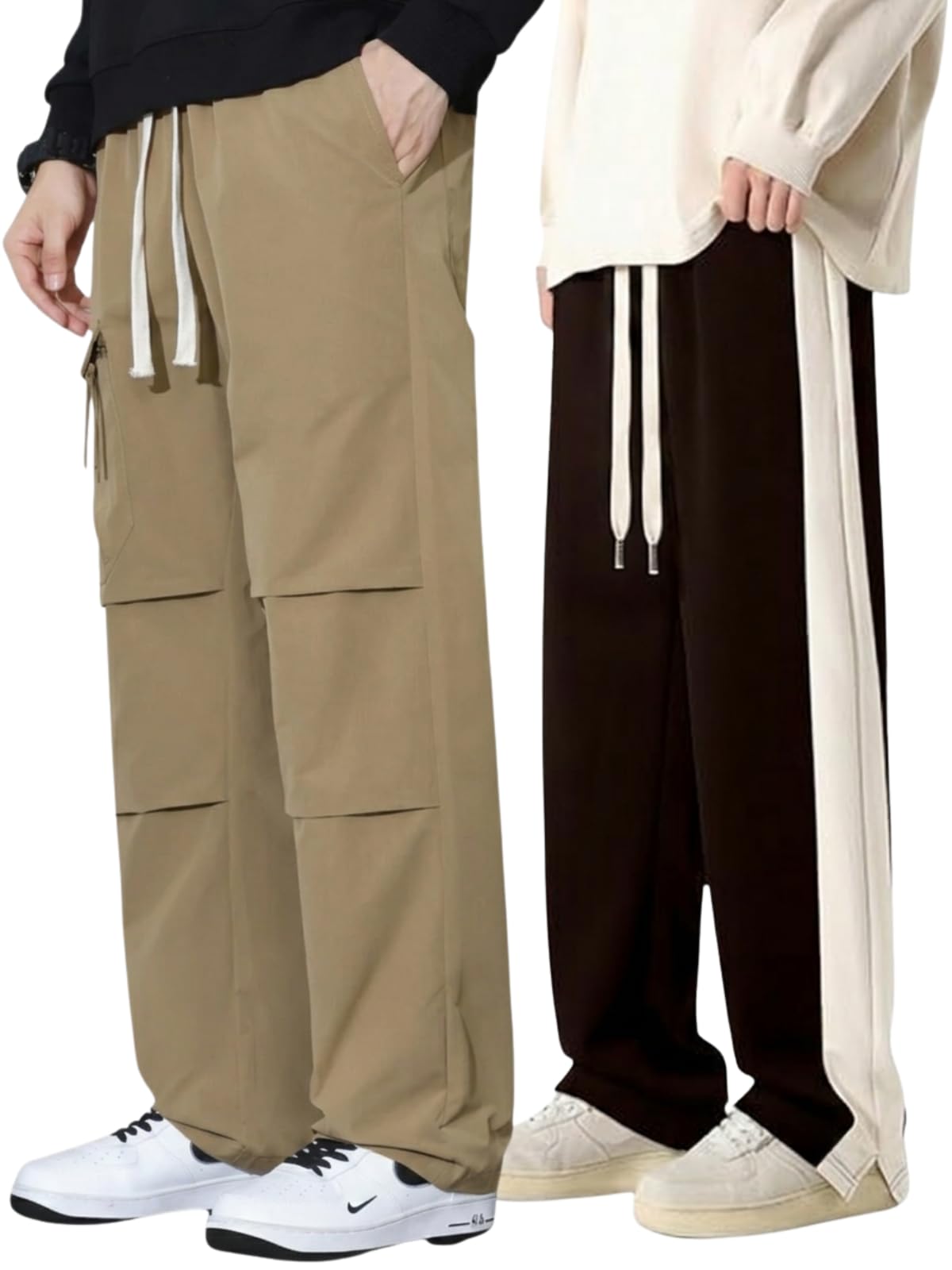 Men’s Cargo Pants | Multi Pocket Cotton Cargo Joggers for Men | Loose Fit Stylish Pant with Pockets | Casual Baggy Trousers & Streetwear Lower-image-37