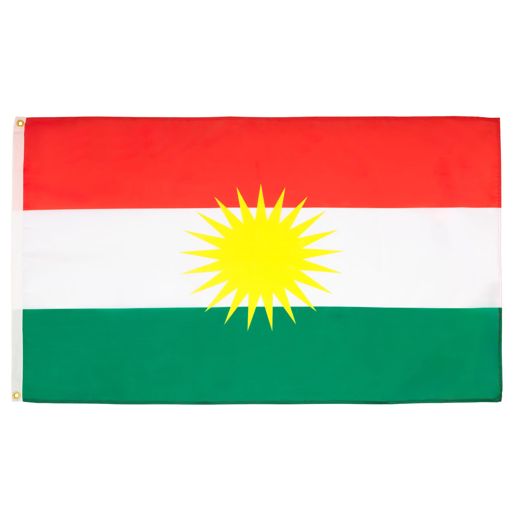 AZ FLAG - Kurdistan Flag - 2x3 Ft - 100D Polyester Curdistan Banner with Two Metal Grommets - Fade Resistant - Vivid Colors - 2' x 3' Feet - 90x60 Cm