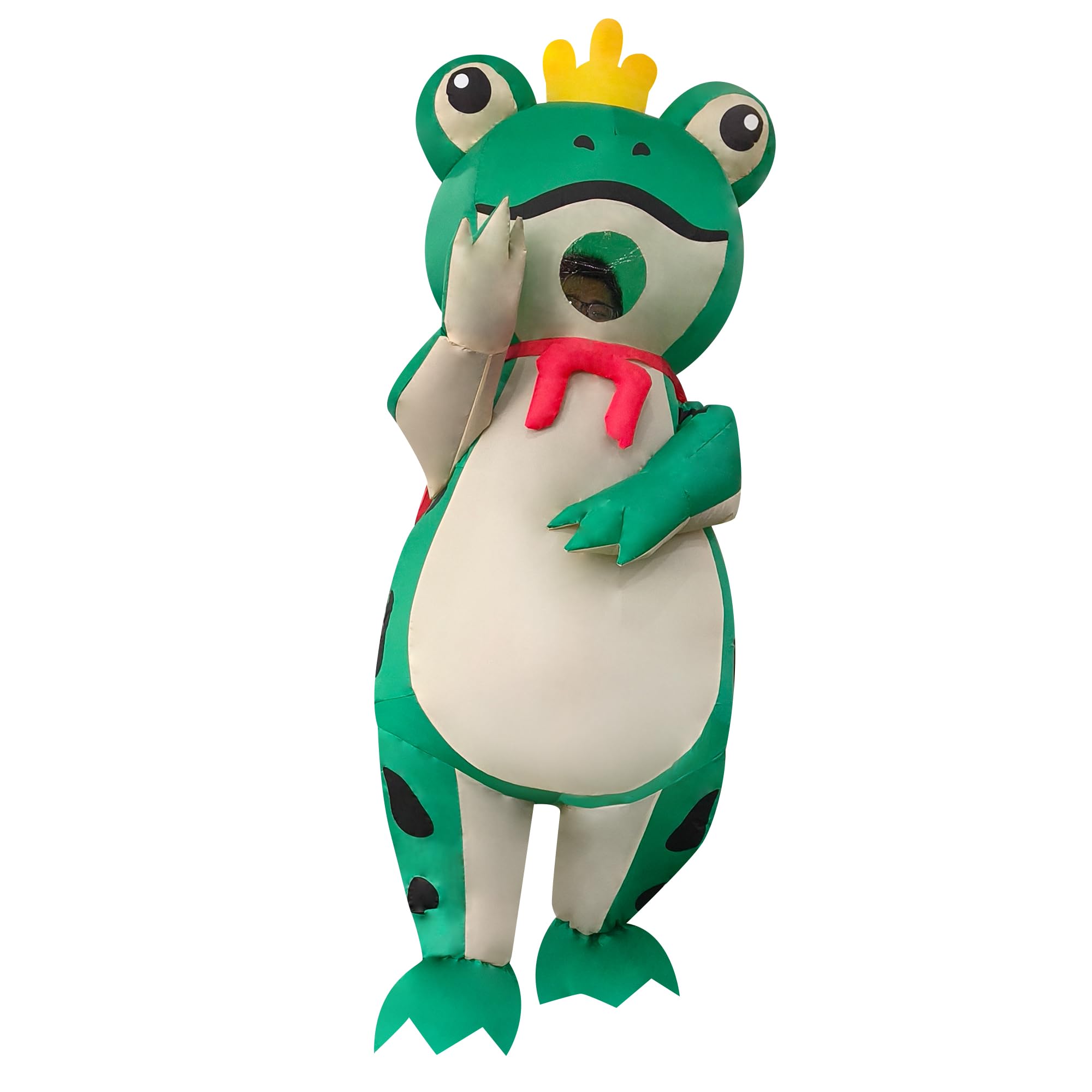 PsyKim Frog Prince Inflatable Costume, Adult Walking Blow-up Suit for Halloween,Party,Company Events,Mall Promotions