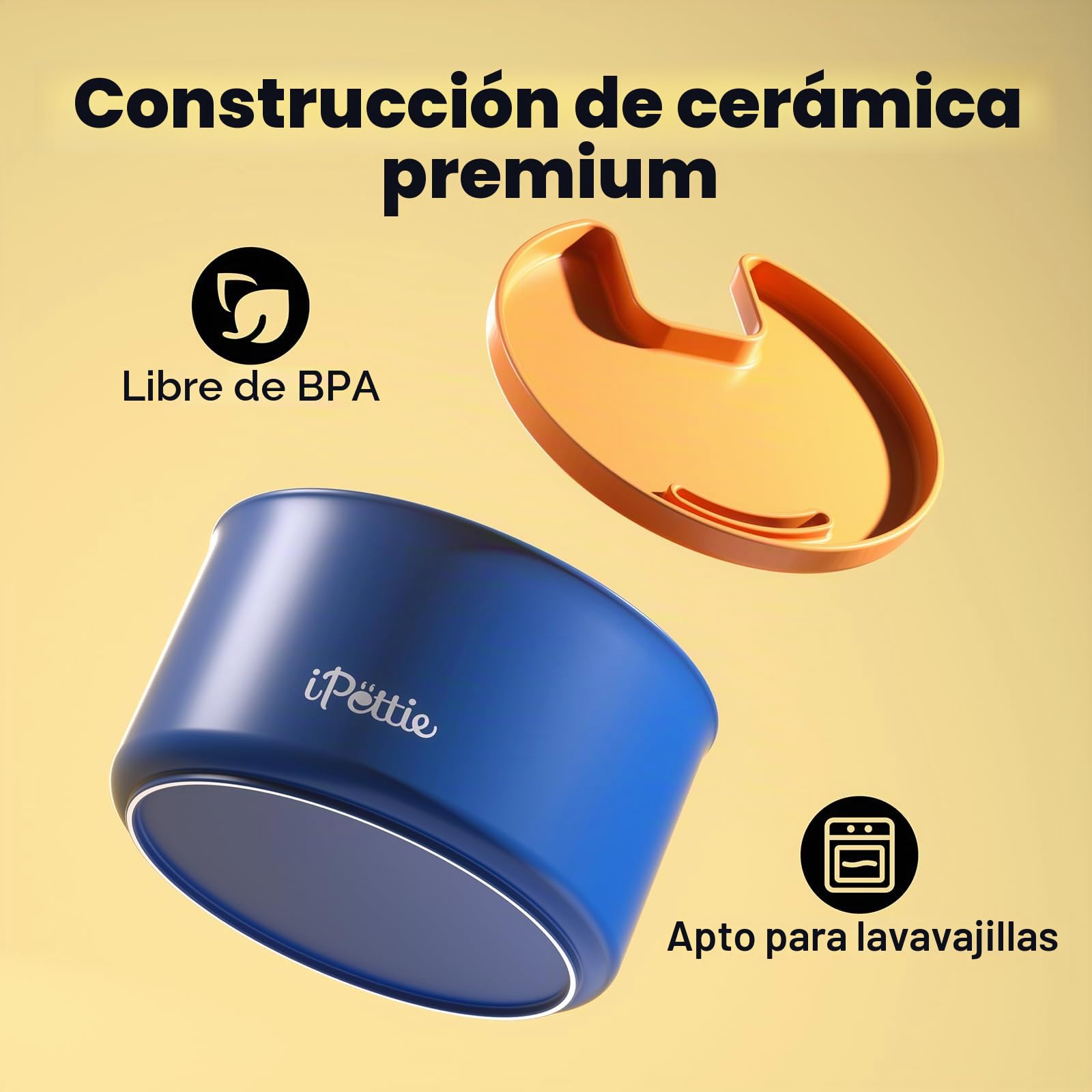 iPettie Fuente de agua de cerámica para gatos, dispensador de agua inalámbrico de 3.5 L para mascotas con 3 modos de agua, bomba ultrasilenciosa, batería recargable de 3000 mAh, cerámica sin BPA y ABS