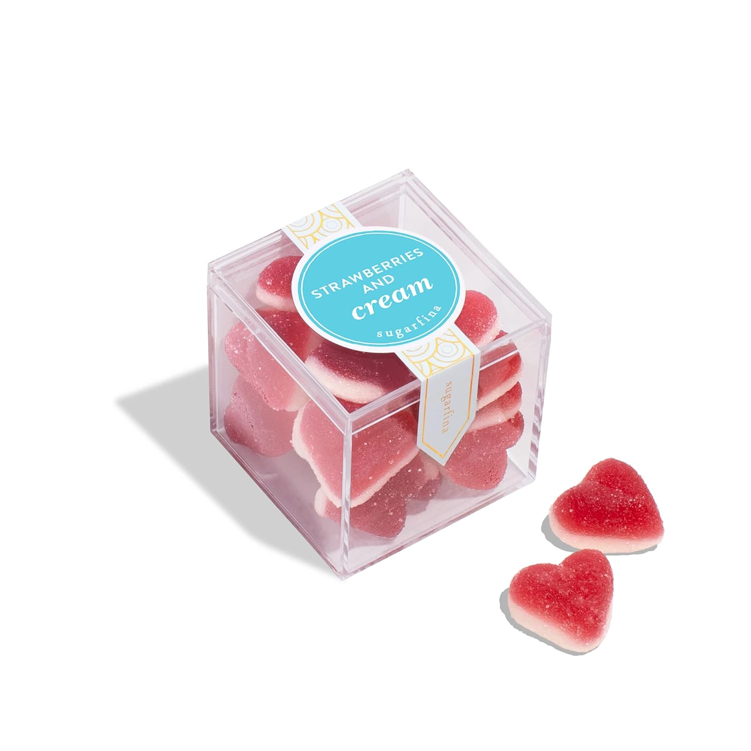 Sugarfina Strawberry and Cream Hearts Small Candy Cube