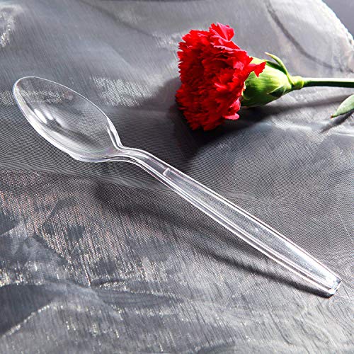 Supernal Plastic Silverware 400Pcs Disposable Clear Plastic Silverware Crystal Plastic Cutery Plastic Forks And Spoons 200 Forks And 200 Spoons Supernal thumb #3