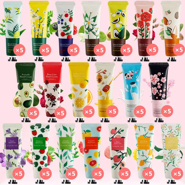 100 Pack Hand Cream for Women, Moisturizing Mini Hand Lotion, Bulk Hand Lotion Travel Size for Dry Cracked Hands, Natural Plant Fragrance Hand Care Cream For Mothers Day Gifts, 20 Styles - Image 2
