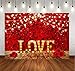 LYCGS 8X6ft Valentine's Day Backdrop - Red Vinyl, Seamless, Tearproof - Suitable for Birthday, Wedding, Baby Shower, Theme Party - X-95