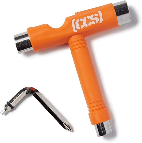 Miniatura 7 de CCS Herramienta de patineta - Herramienta T todo en uno, herramienta T de metal con lima de agarre, o herramienta Y con reenhebrador