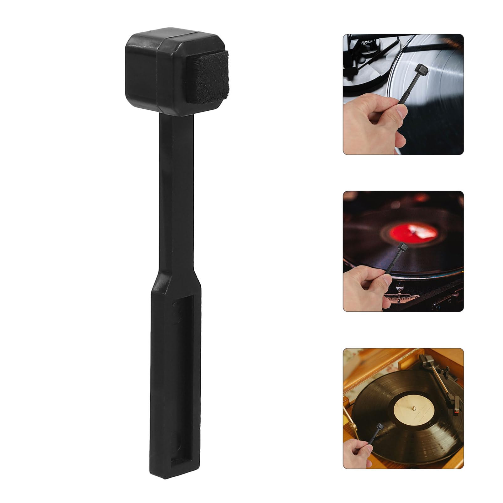 BESPORTBLE Record Cleaner Brush Tool Durable Phonograph Stylus Cleaning Brush for Enhanced Sound Easy Grip Portable Design Suitable for All Records