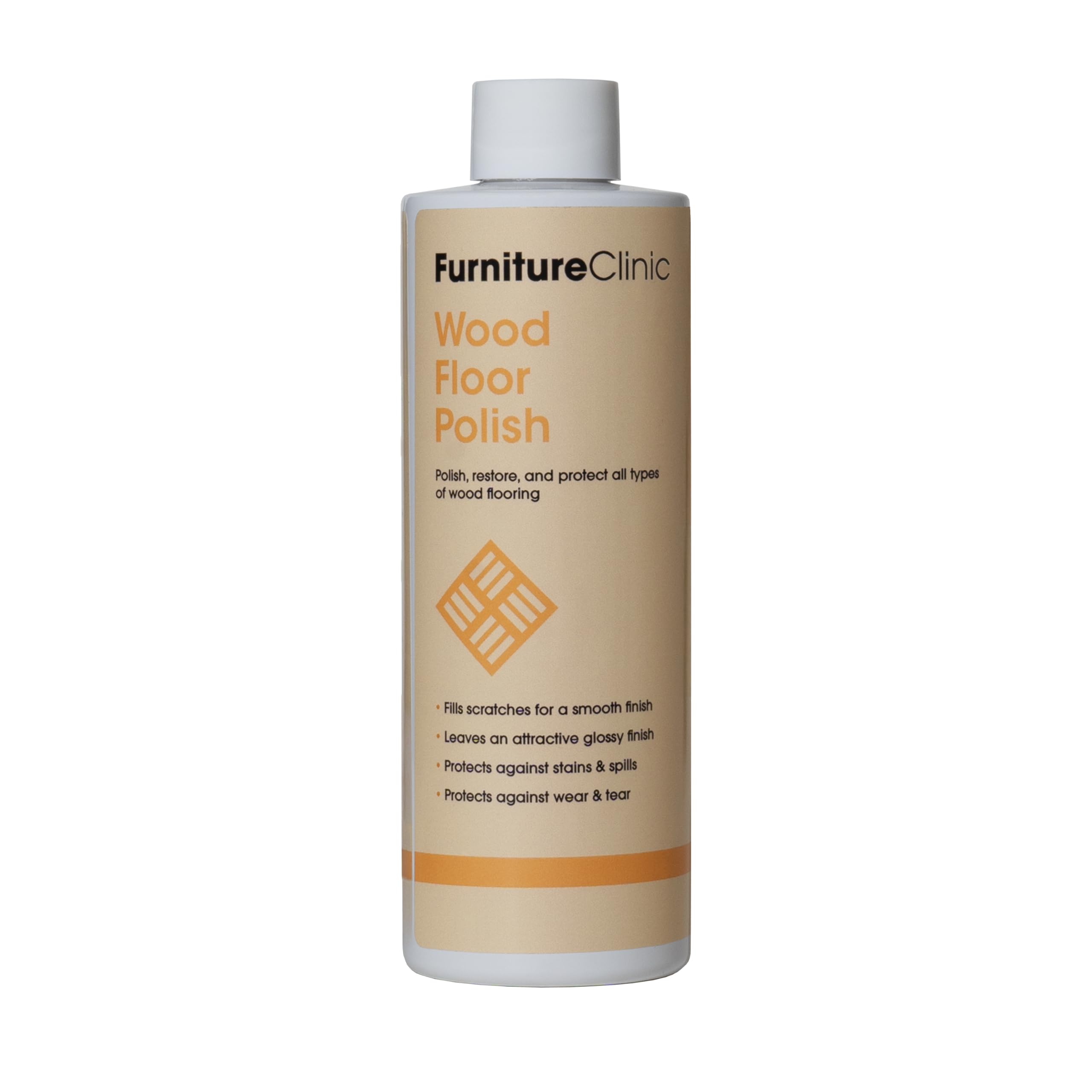 Wood Floor Polish - Polishes to a Glossy Finish - Protects Against Stains - Reduces Wear & Tear - For Hardwood and Engineered Wooden Flooring - 500ml