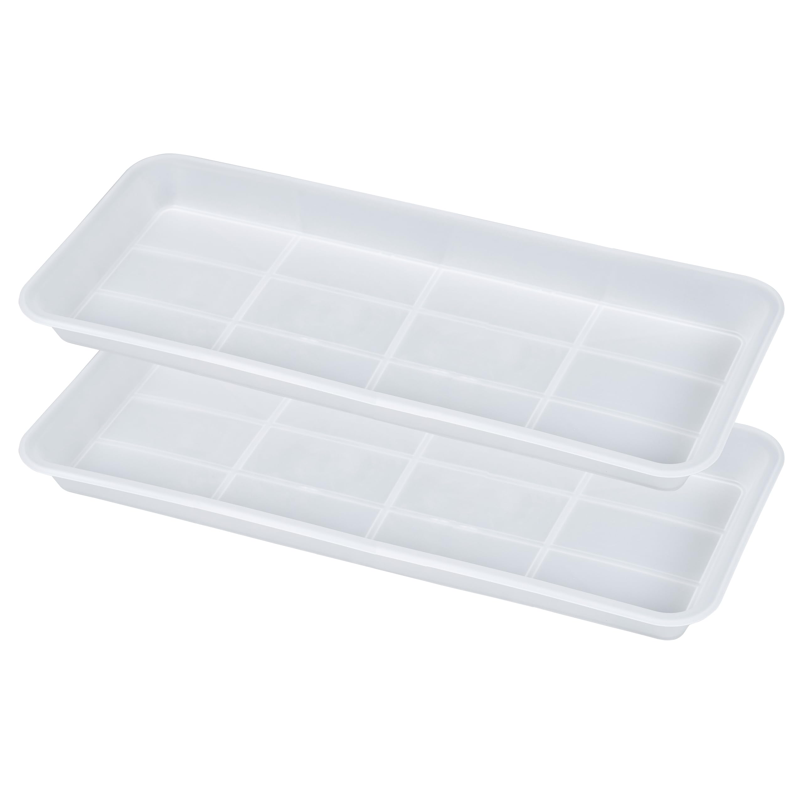 VUWEZ 2 Pack of Plastic Plant Tray Saucer Rectangular 14 inch, Plant Trays Saucers for Indoors Outdoor, Plant Water Drip Tray for Flower Pot Planter,