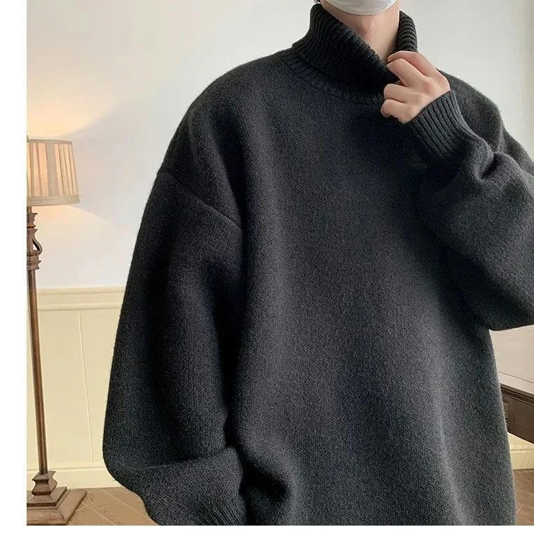 Autumn and Winter Turtleneck Loose Retro Knitted Sweater4